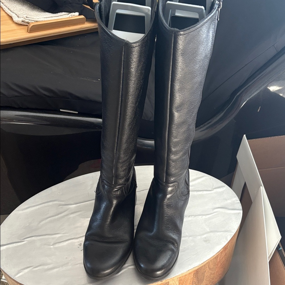 Closet clean out!  Clarks Black Leather Heeled Boots, 7.5